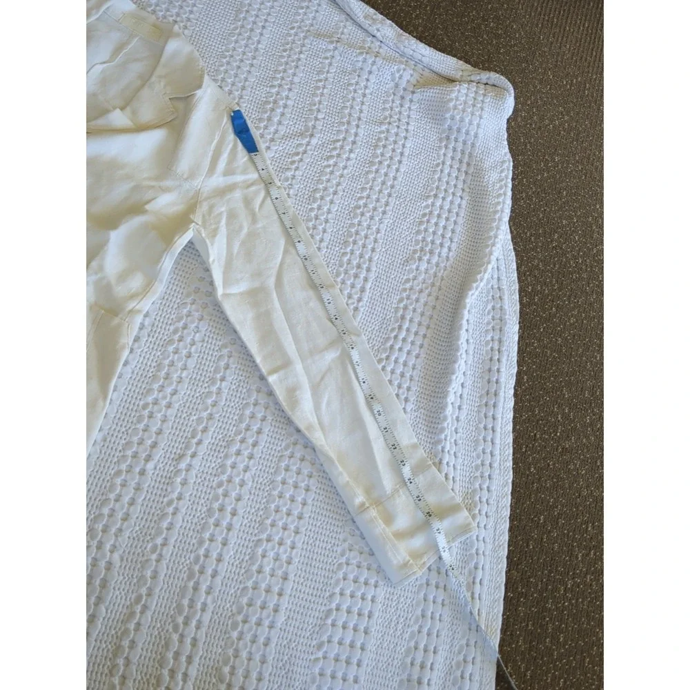 CP Shades 100% Linen Jacket Button USA Made‎ White Sz Medium Lagenlook